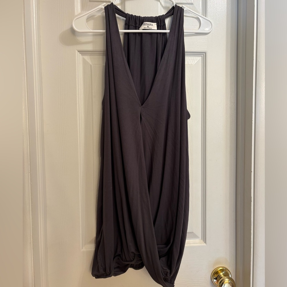 Dark Grey Sleeveless Top